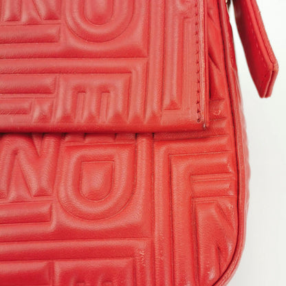 Fendi Baguette 1997 Re-edition 3D Embossed Red Leather Shoulder bag