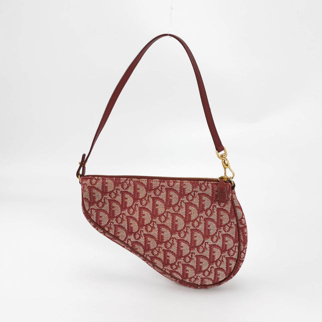 Sold Dior Trotter Mini Saddle bag Burgundy Red Oblique