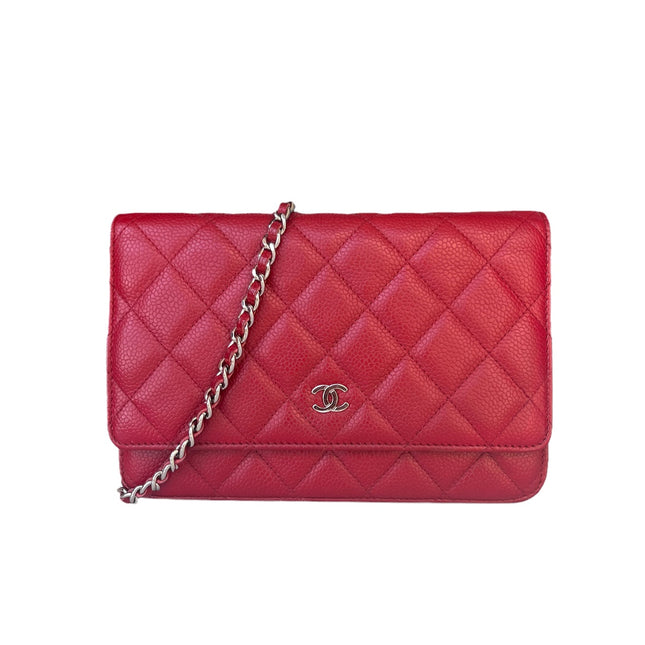 Sold Chanel Wallet on Chain Classic Flap Red Caviar Leather-Luxbags