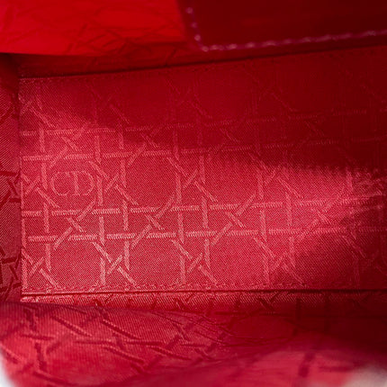 Sold Lady Dior 2017 Medium Burgundy Patent Leather Handbag Adjustable Strap