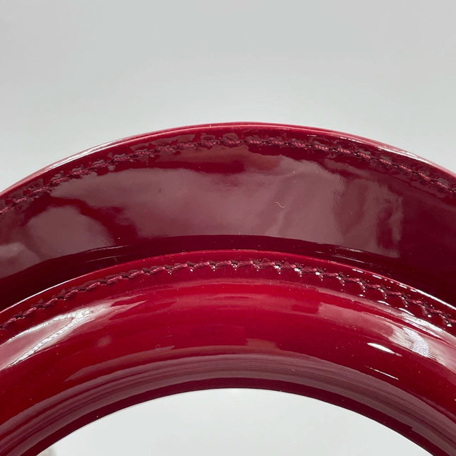 Sold Lady Dior 2017 Medium Burgundy Patent Leather Handbag Adjustable Strap