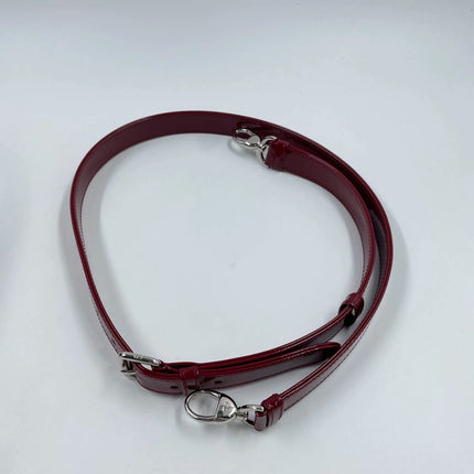 Sold Lady Dior 2017 Medium Burgundy Patent Leather Handbag Adjustable Strap