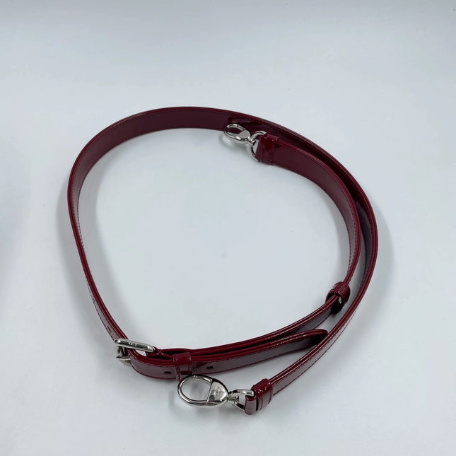 Sold Lady Dior 2017 Medium Burgundy Patent Leather Handbag Adjustable Strap