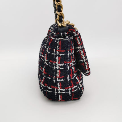 Sold Chanel 19 Bag 2021 Small Tricolor Black Checkered Tweed Bag