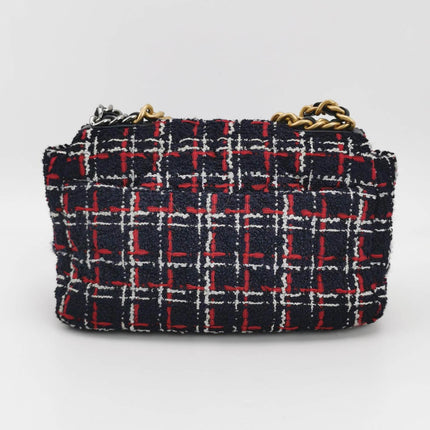 Sold Chanel 19 Bag 2021 Small Tricolor Black Checkered Tweed Bag