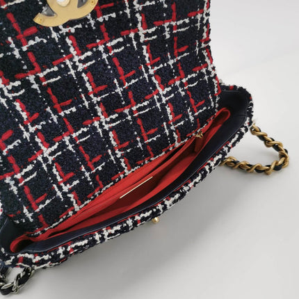 Sold Chanel 19 Bag 2021 Small Tricolor Black Checkered Tweed Bag