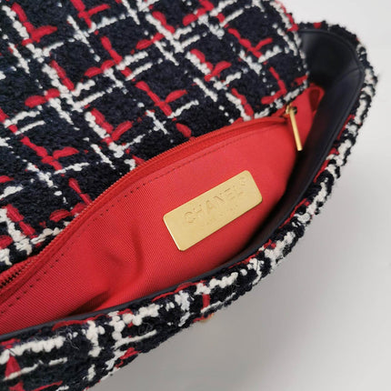 Sold Chanel 19 Bag 2021 Small Tricolor Black Checkered Tweed Bag