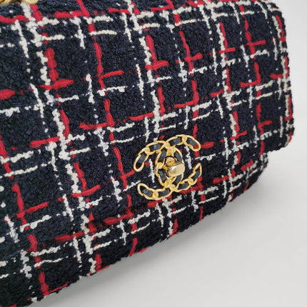 Sold Chanel 19 Bag 2021 Small Tricolor Black Checkered Tweed Bag