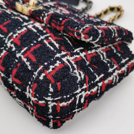 Sold Chanel 19 Bag 2021 Small Tricolor Black Checkered Tweed Bag