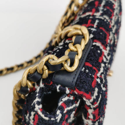 Sold Chanel 19 Bag 2021 Small Tricolor Black Checkered Tweed Bag
