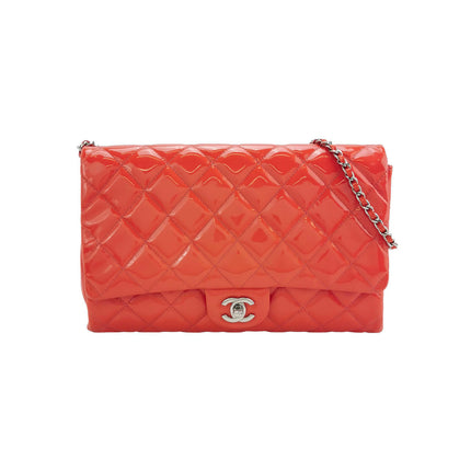 Chanel Shoulder Bag Large Orange Patent Leather-Luxbags