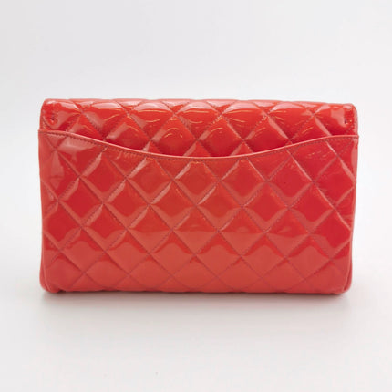Sold Chanel Shoulder Bag Large Orange Patent Leather