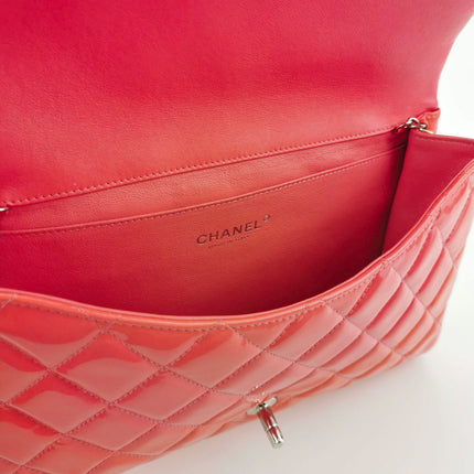 Sold Chanel Shoulder Bag Large Orange Patent Leather