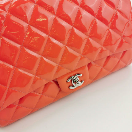 Sold Chanel Shoulder Bag Large Orange Patent Leather