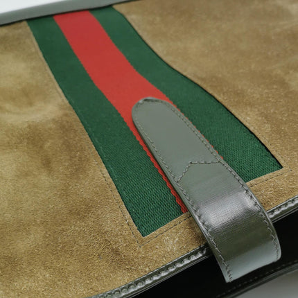 Gucci Jackie 1961 Large Green Leather and Suede Shoulder Bag with Long Strap