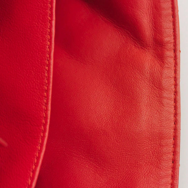 Chanel Classic Flap Maxi Orange Leather Giant CC Logo