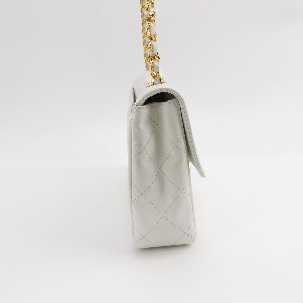 Sold Chanel Classic Flap 1996 White Leather 24k Gold Plated Giant CC Logo