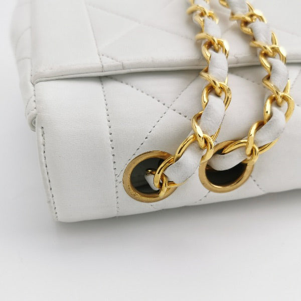 Sold Chanel Classic Flap 1996 White Leather 24k Gold Plated Giant CC Logo