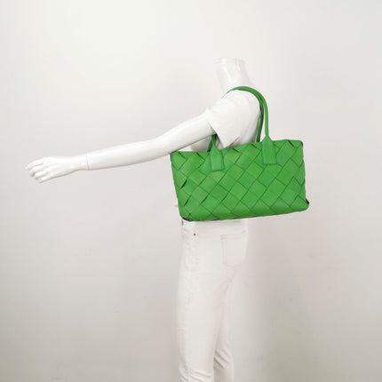 Bottega Veneta Cabat Small Green Intrecciato Leather Tote Bag