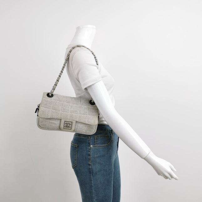 Sold Chanel Classic Flap 2005 Medium Grey Cloth