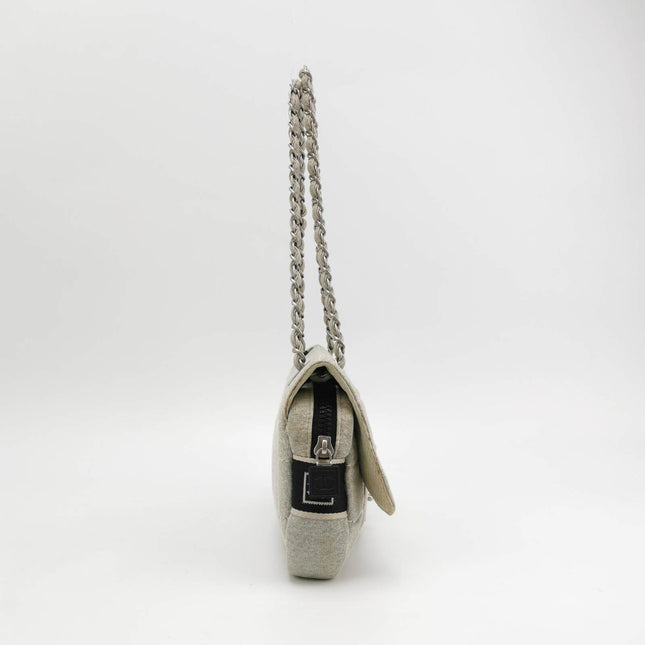 Sold Chanel Classic Flap 2005 Medium Grey Cloth