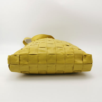 Bottega Veneta Cabat Vertical Yellow Shiny Calfskin Leather Tote Bag
