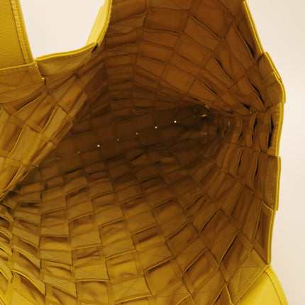 Bottega Veneta Cabat Vertical Yellow Shiny Calfskin Leather Tote Bag