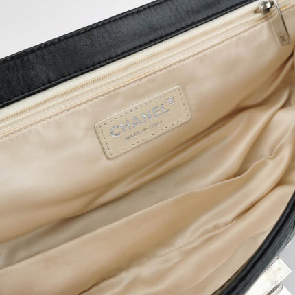 Sold Chanel East West Mademoiselle Flap Bag 2008 Medium Black Leather Shoulder Bag