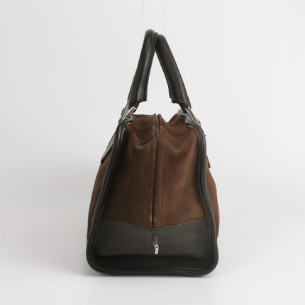 Loewe Amazona 29 Dark Brown Suede and Leather Top Handle Bag