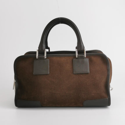 Loewe Amazona 29 Dark Brown Suede and Leather Top Handle Bag