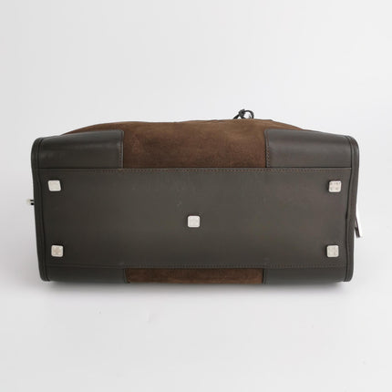 Loewe Amazona 29 Dark Brown Suede and Leather Top Handle Bag