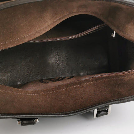 Loewe Amazona 29 Dark Brown Suede and Leather Top Handle Bag