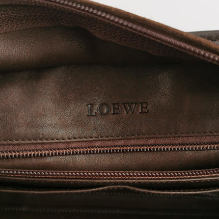 Loewe Amazona 29 Dark Brown Suede and Leather Top Handle Bag