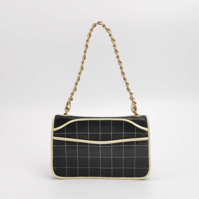 Sold Chanel Chocolate Bar 2002 Medium Black Leather Shoulder Bag