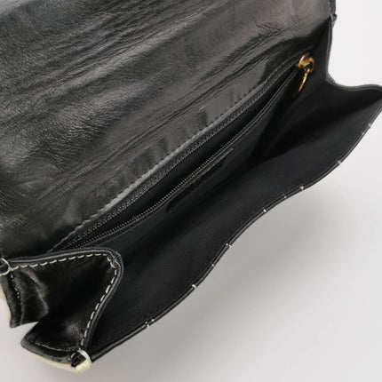 Sold Chanel Chocolate Bar 2002 Medium Black Leather Shoulder Bag