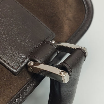 Loewe Amazona 29 Dark Brown Suede and Leather Top Handle Bag