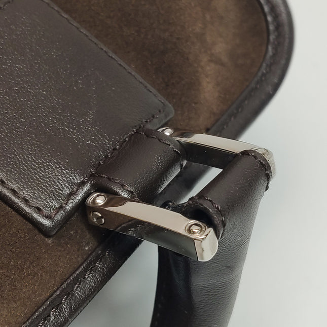 Loewe Amazona 29 Dark Brown Suede and Leather Top Handle Bag