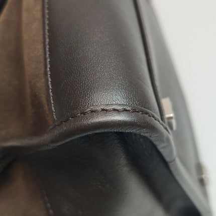 Loewe Amazona 29 Dark Brown Suede and Leather Top Handle Bag