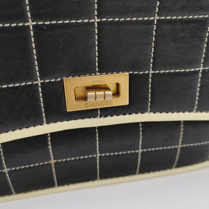 Sold Chanel Chocolate Bar 2002 Medium Black Leather Shoulder Bag