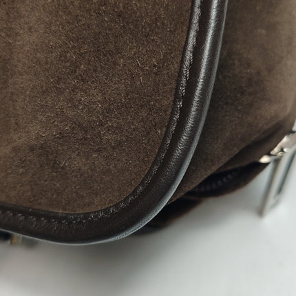 Loewe Amazona 29 Dark Brown Suede and Leather Top Handle Bag