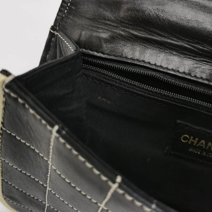 Sold Chanel Chocolate Bar 2002 Medium Black Leather Shoulder Bag