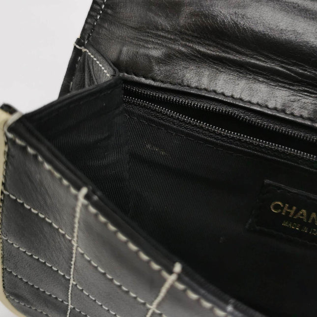 Sold Chanel Chocolate Bar 2002 Medium Black Leather Shoulder Bag