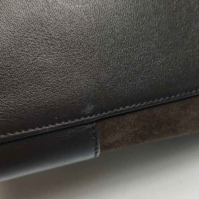 Loewe Amazona 29 Dark Brown Suede and Leather Top Handle Bag