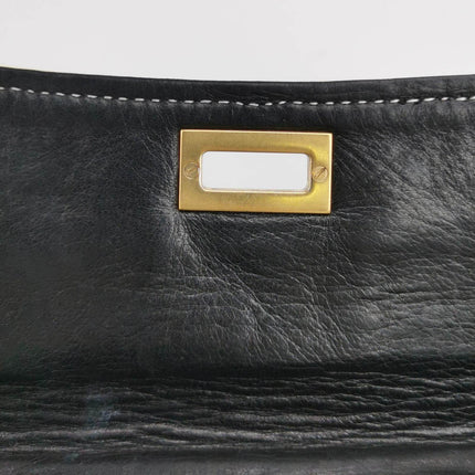 Sold Chanel Chocolate Bar 2002 Medium Black Leather Shoulder Bag