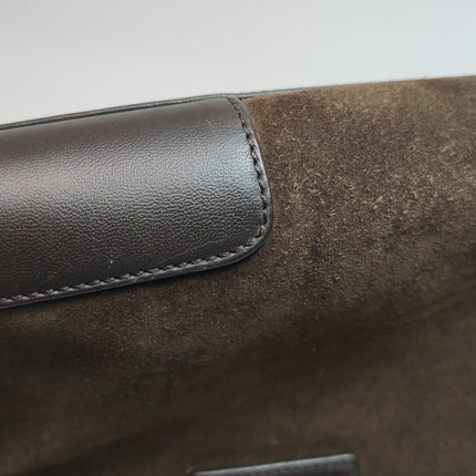 Loewe Amazona 29 Dark Brown Suede and Leather Top Handle Bag