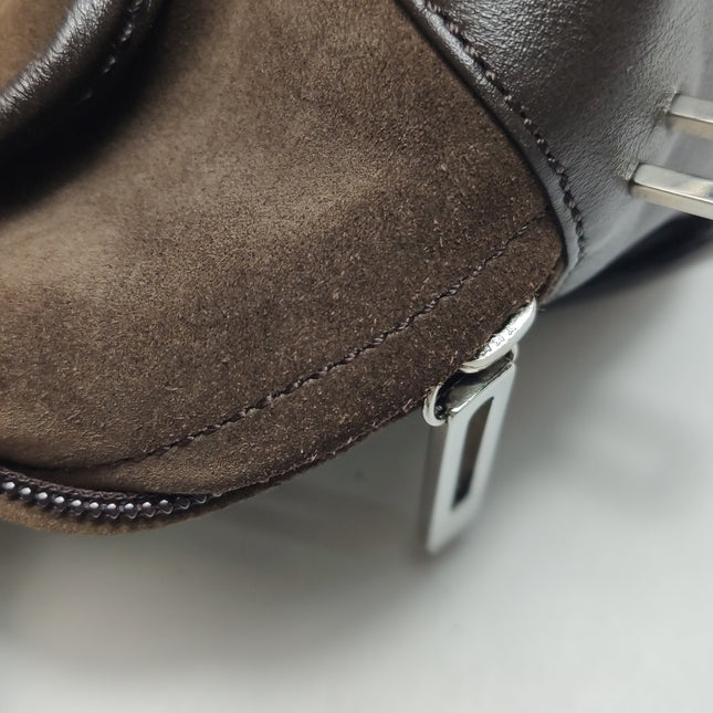 Loewe Amazona 29 Dark Brown Suede and Leather Top Handle Bag