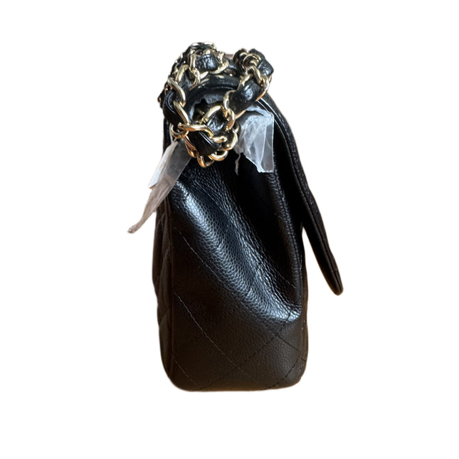 Chanel Classic Flap Jumbo Black Caviar Leather Single Flap 24k Gold Hardware 2008