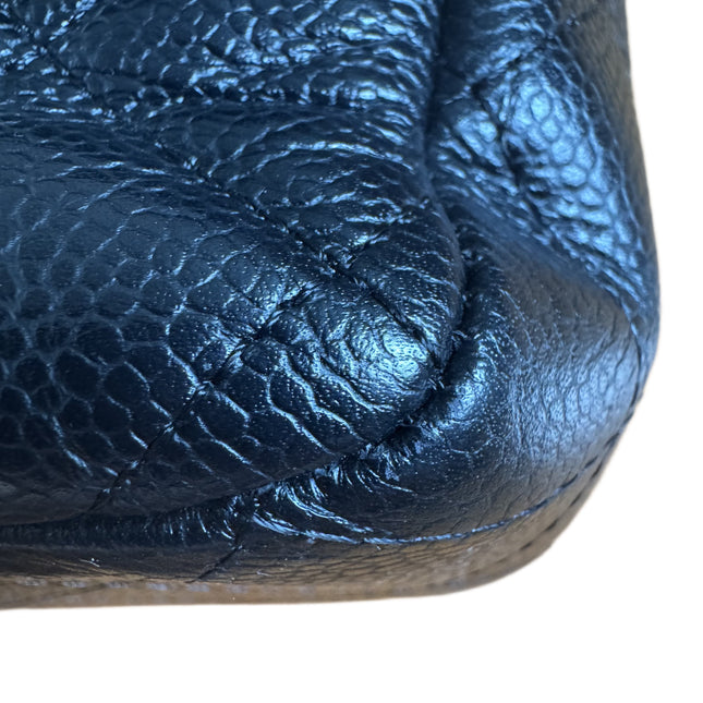 Chanel Classic Flap Jumbo Black Caviar Leather Single Flap 24k Gold Hardware 2008