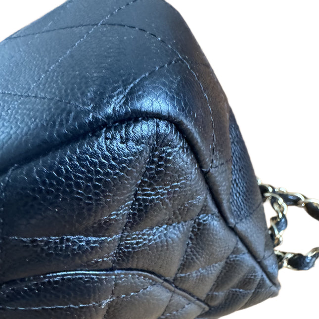 Chanel Classic Flap Jumbo Black Caviar Leather Single Flap 24k Gold Hardware 2008