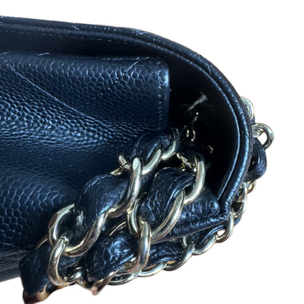 Chanel Classic Flap Jumbo Black Caviar Leather Single Flap 24k Gold Hardware 2008